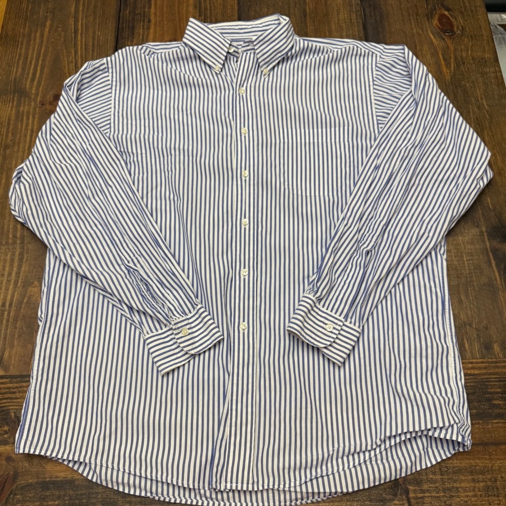 Brooks 346 Mens Button Down Shirt Striped Long Sleeve Dress‎ Casual, Mens 17-35